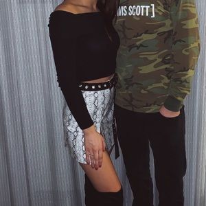 Snakeskin Pleather Skirt